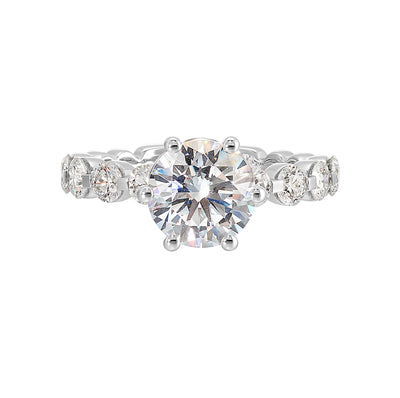 14Kt White Semi Mount 7/8Ctw For 2Ctw Round Center
