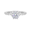 14Kt White Semi Mount 3/8Ctw For 1 1/2Ctw Round Center