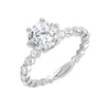 14Kt White Semi Mount 3/8Ctw For 1 1/2Ctw Round Center