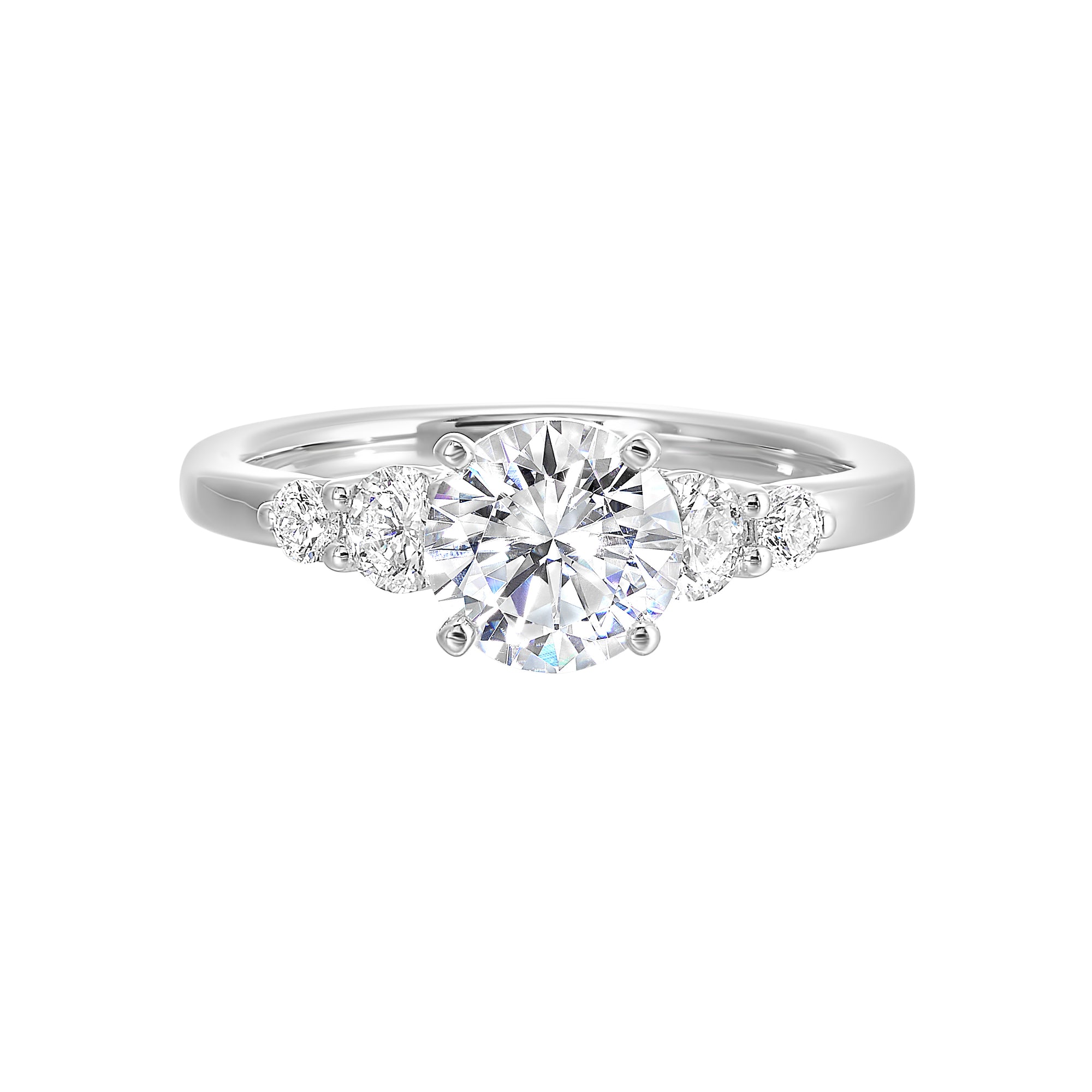 14Kt White Semi Mount 3/8Ctw For 1Ctw Round Center