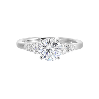 14Kt White Semi Mount 3/8Ctw For 1Ctw Round Center