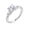 14Kt White Semi Mount 3/8Ctw For 1Ctw Round Center