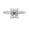 14Kt White Semi Mount 1/2Ctw For 3Ctw Emerald Cut Center