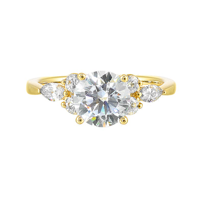14Kt Yellow Semi Mount 5/8Ctw For 2Ctw Round Center