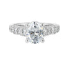 14Kt White Semi Mount 1Ctw For 2Ctw Oval Center