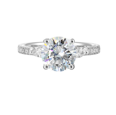 14Kt White Semi Mount 3/8Ctw For 2Ctw Round Center