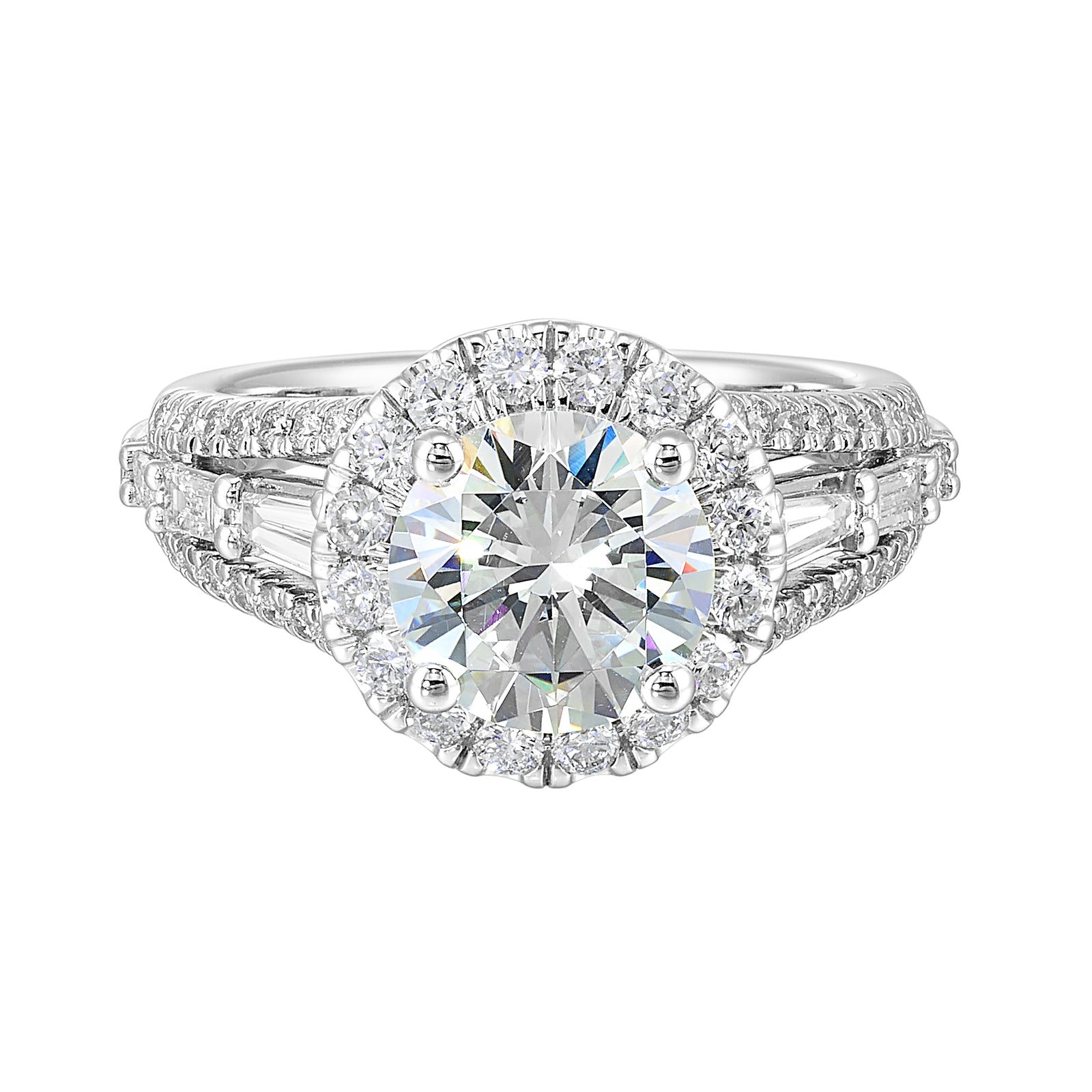 14Kt White Semi Mount 1Ctw For 2Ctw Round Center