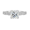 14Kt White Semi Mount 1/3Ctw For 2Ctw Cushion Center