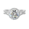 14Kt White Semi Mount 1/2Ctw For 2Ctw Round Center