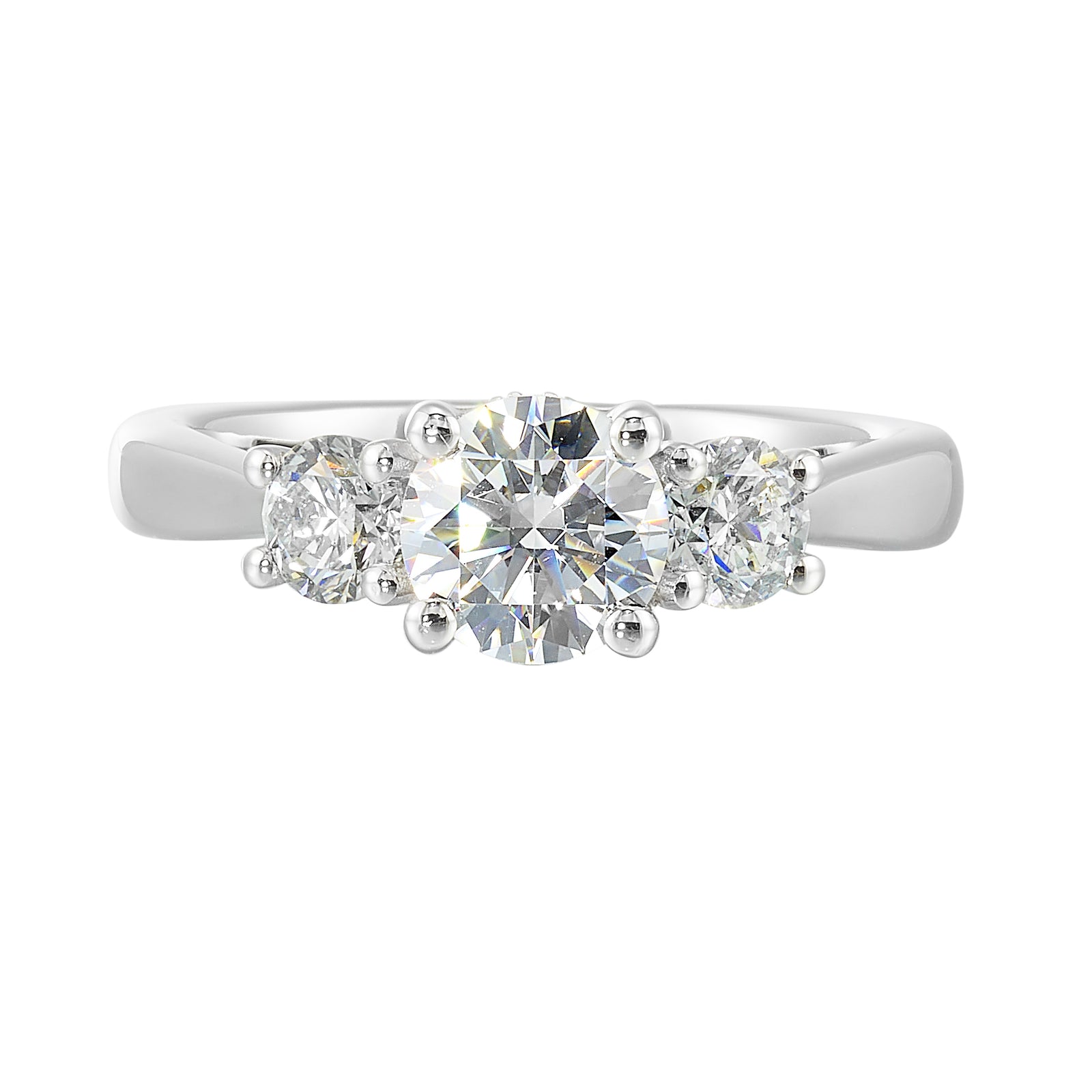 14Kt White Semi Mount 3/4Ctw For 1Ctw Round Center