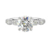 14Kt White Semi Mount 1/2Ctw For 2Ctw Round Center