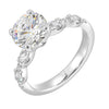 14Kt White Semi Mount 1/2Ctw For 2Ctw Round Center