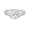 14Kt White Semi Mount 1/7Ctw For 2Ctw Oval Center