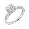 14Kt White Semi Mount 3/8Ctw For 1 1/2Ctw Round Center
