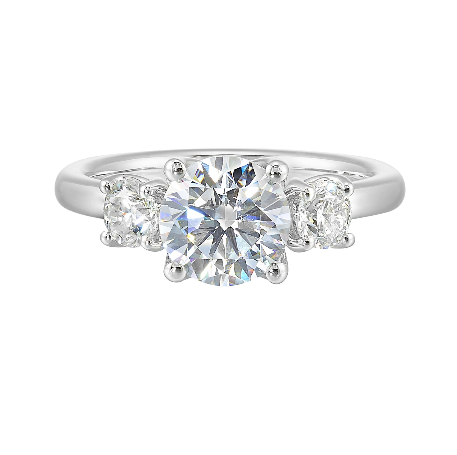 14Kt White Semi Mount 1/2Ctw For 1 1/2Ctw Round Center