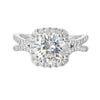 14Kt White Semi Mount 1/2Ctw For 2Ctw Round Center
