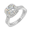 14Kt White Semi Mount 1/2Ctw For 2Ctw Round Center