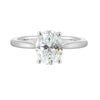 14Kt White Semi Mount 1/5Ctw For 2Ctw Oval Center