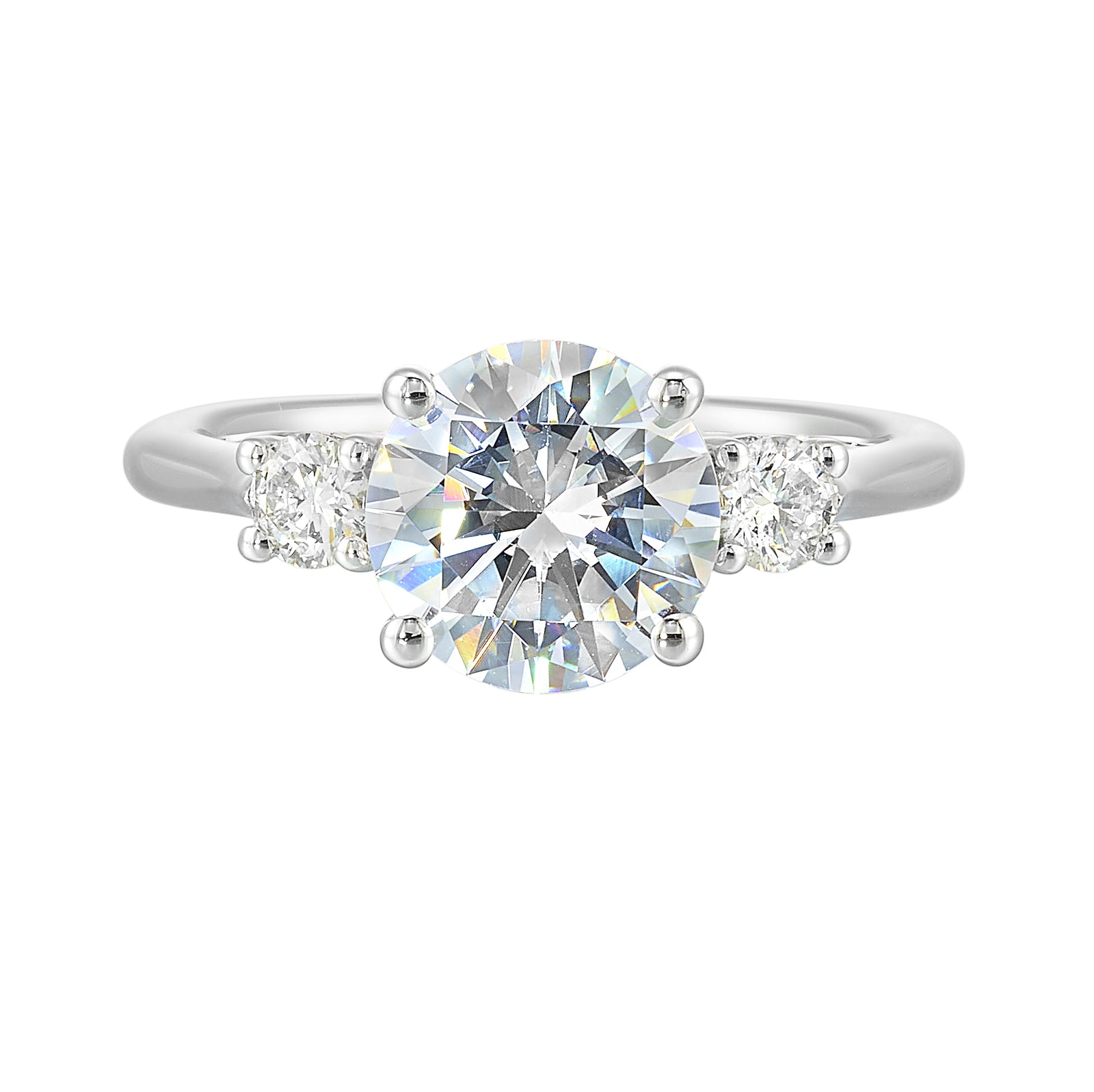 14Kt White Semi Mount 1/2Ctw For 2Ctw Round Center