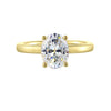 14Kt Yellow Semi Mount 1/15Ctw For 2Ctw Oval Center