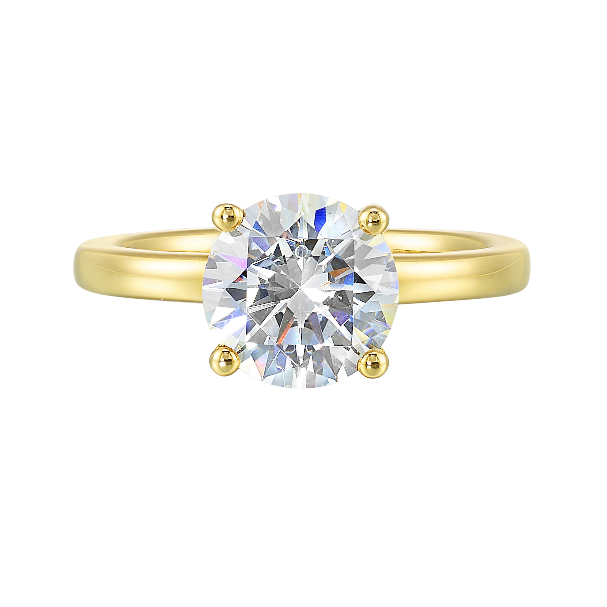 14Kt Yellow Semi Mount 1/15Ctw For 2Ctw Round Center