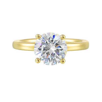 14Kt Yellow Semi Mount 1/15Ctw For 2Ctw Round Center