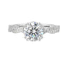 14Kt White Semi Mount 1/3Ctw For 1 1/2Ctw Round Center