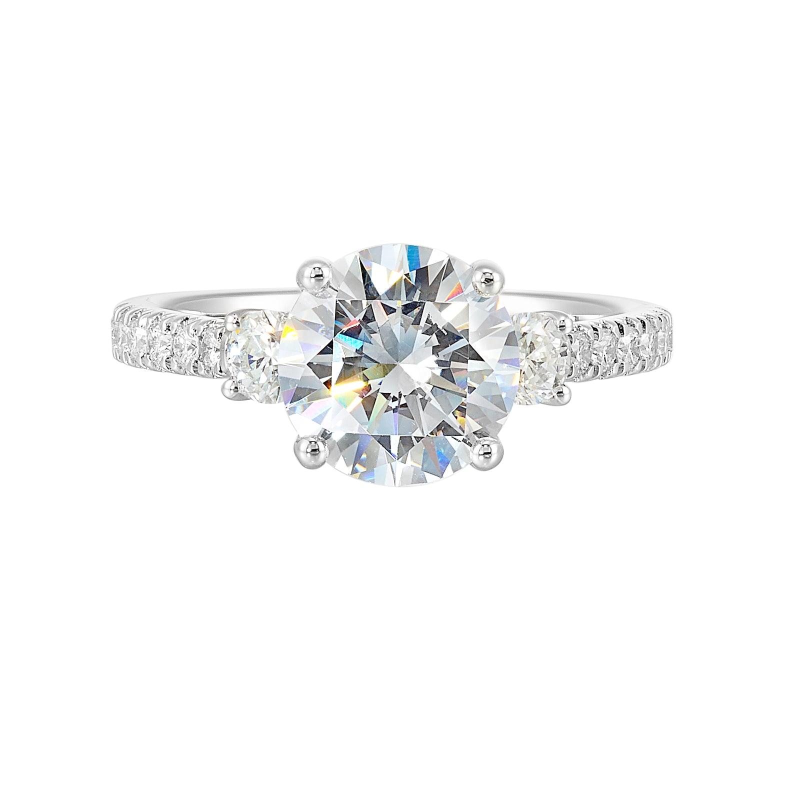 14Kt White Semi Mount 1/2Ctw For 2Ctw Round Center