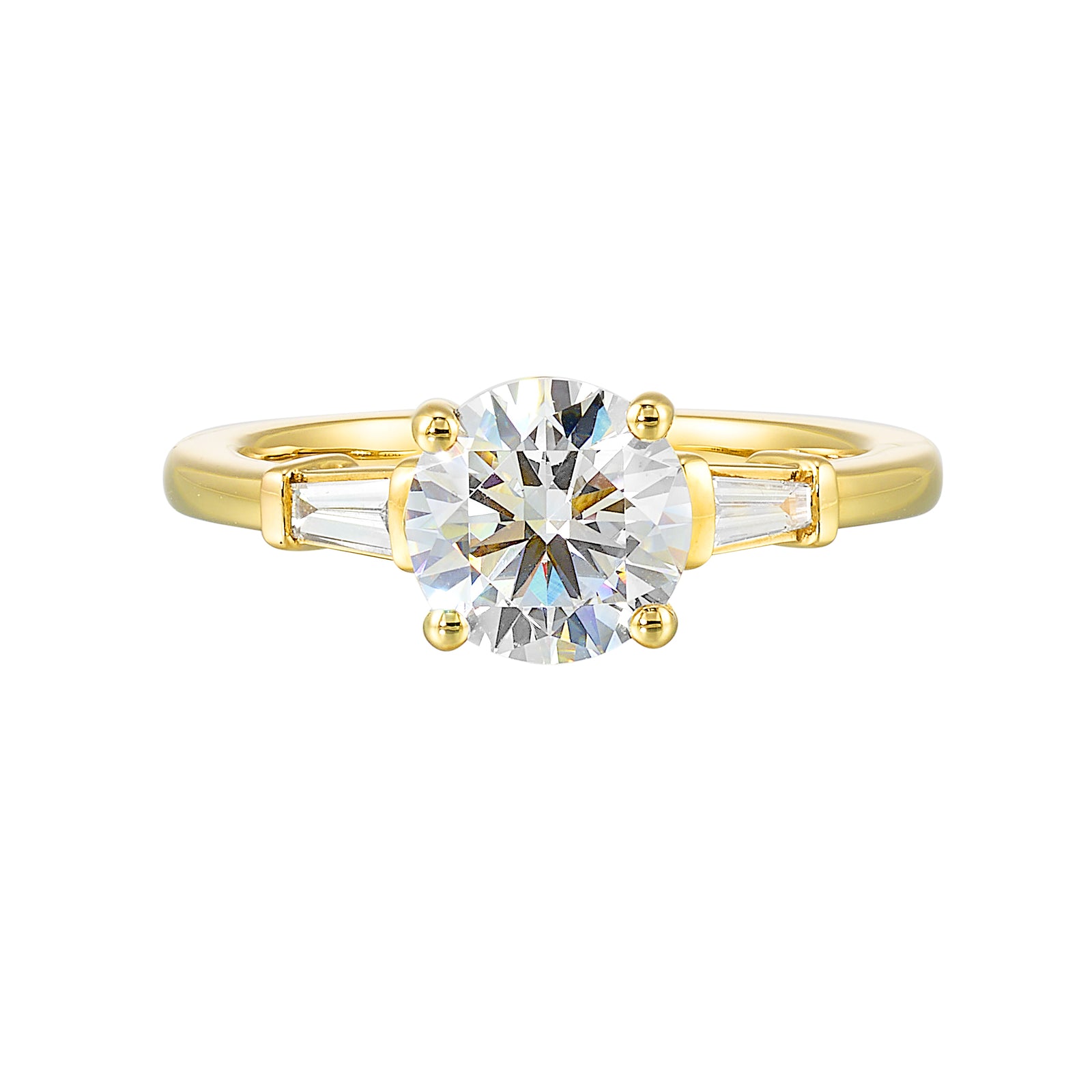 14Kt Yellow Semi Mount 1/7Ctw For 1 1/2Ctw Round Center