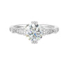 14Kt White Semi Mount 1/4Ctw For 1 1/2Ctw Round Center