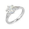 14Kt White Semi Mount 1/25Ctw For 1 1/2Ctw Round Center