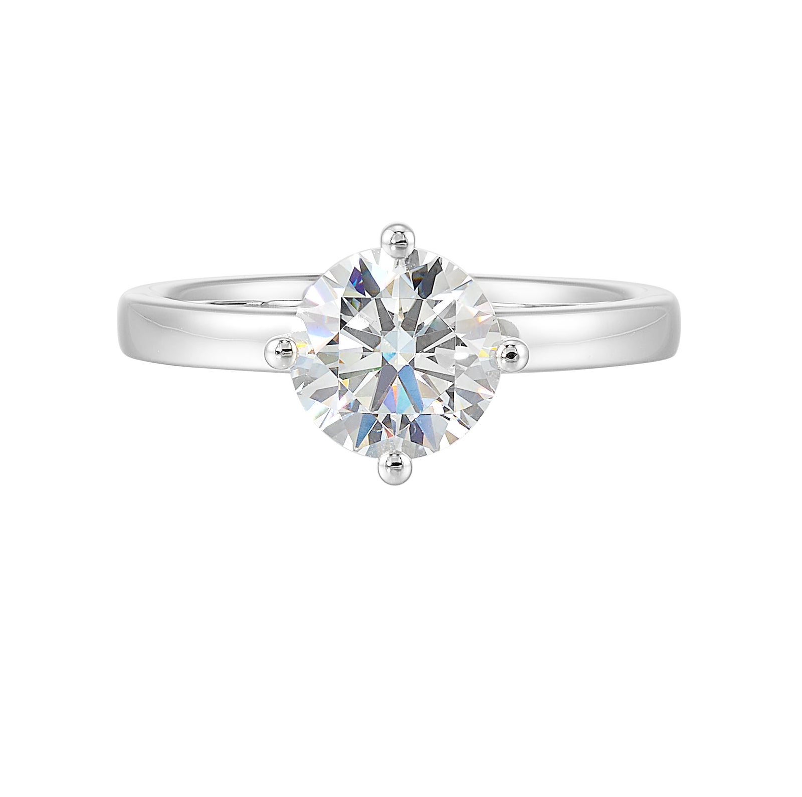 14Kt White Semi Mount 1/20Ctw For 1 1/2Ctw Round Center