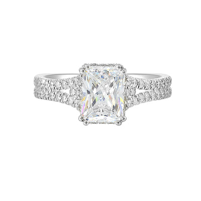 14Kt White Semi Mount 3/8Ctw For 2Ctw Radiant Center