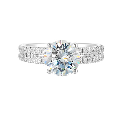 14Kt White Semi Mount 1/2Ctw For 2Ctw Round Center