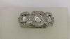 Vintage 14k White Gold 3-Stone Diamond Ring with Unique Clustered Settings