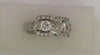 Vintage 14k White Gold 3-Stone Diamond Ring with Unique Clustered Settings