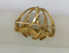 14k Yellow Gold Beautiful Painted Floral Brooch with Gemstones