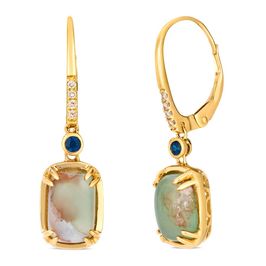LeVian™ Peacock Aquaprase™ and Diamond Earrings