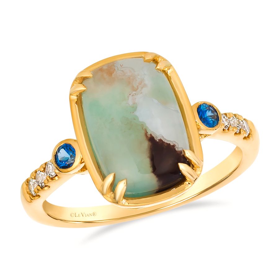 LeVian™ Peacock Aquaprase™ and Diamond Ring