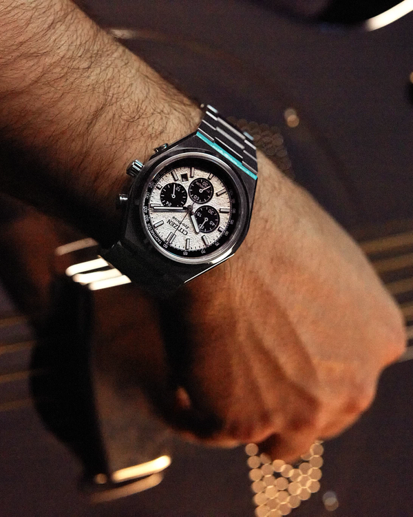 42mm Silver Dial TITANIUM Citizen Eco-Drive Zenshin Chrono Watch
