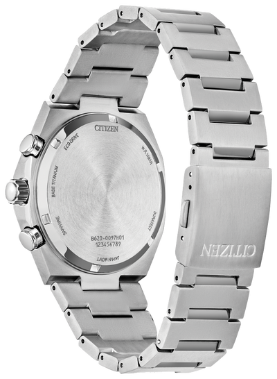 42mm Silver Dial TITANIUM Citizen Eco-Drive Zenshin Chrono Watch - CA4610-85A