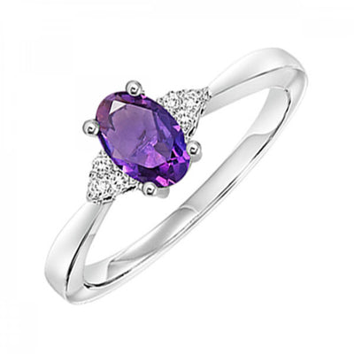 10KT White Gold Birthstone Ring
