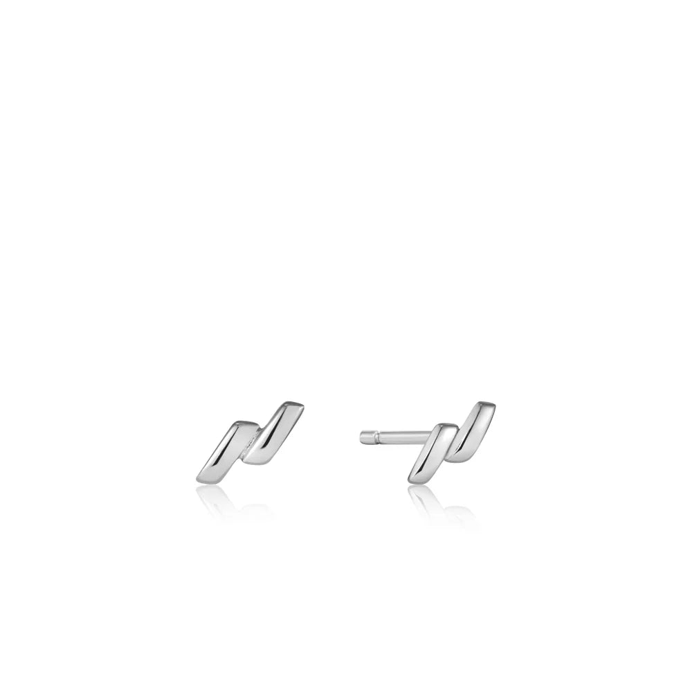 Smooth Twist Silver Stud Earrings - Lambert Jewelers