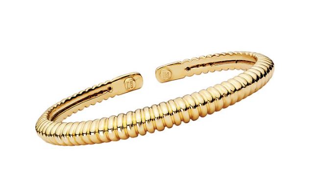 Flexible Ribbed Gold Cuff