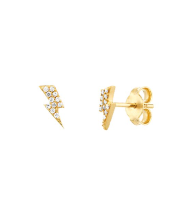 Diamond Thunder Bolt Micro Stud Earrings