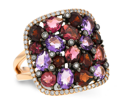 Cluster Pink, Purple & Red Cluster Ring