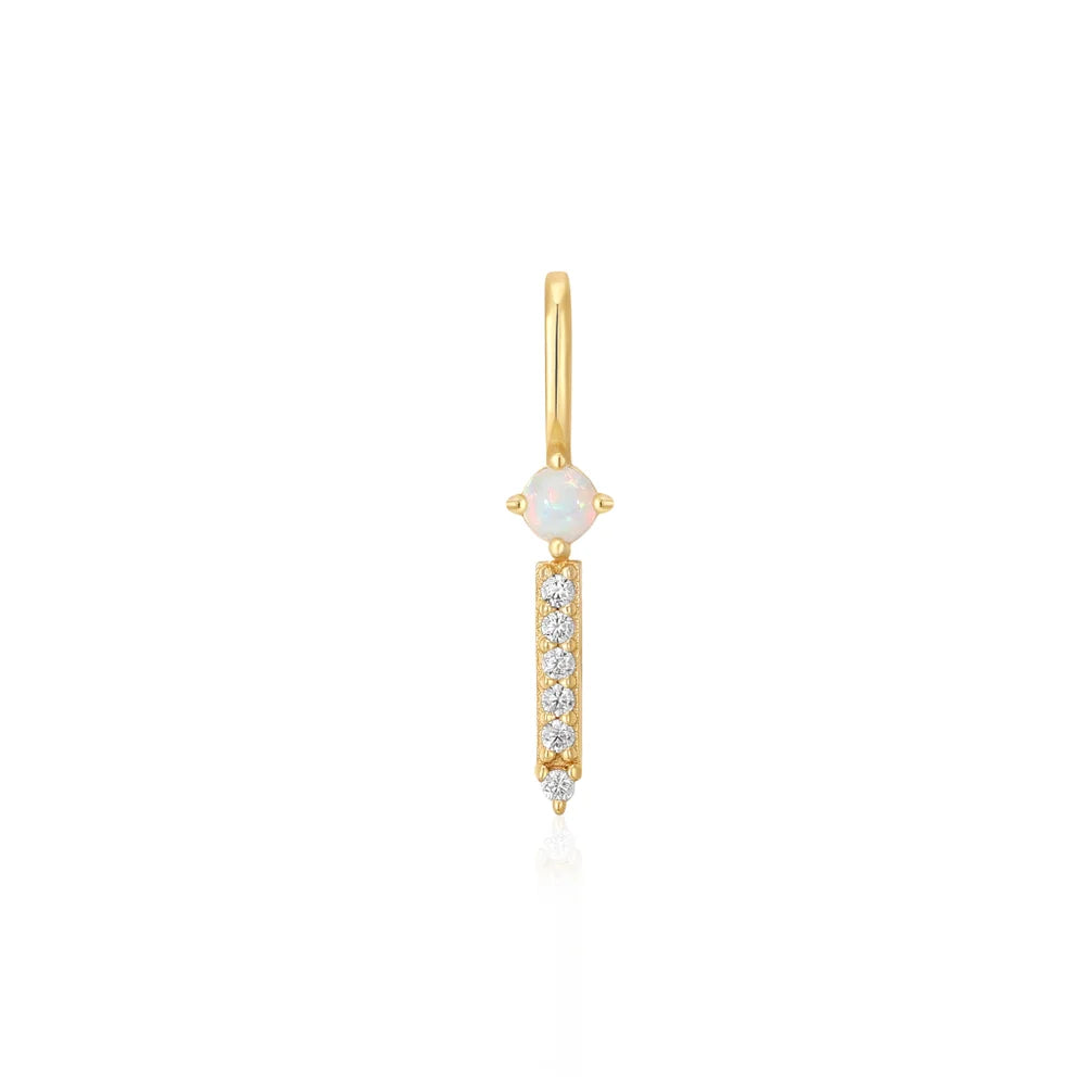 Gold Kyoto Opal Sparkle Bar Necklace Charm