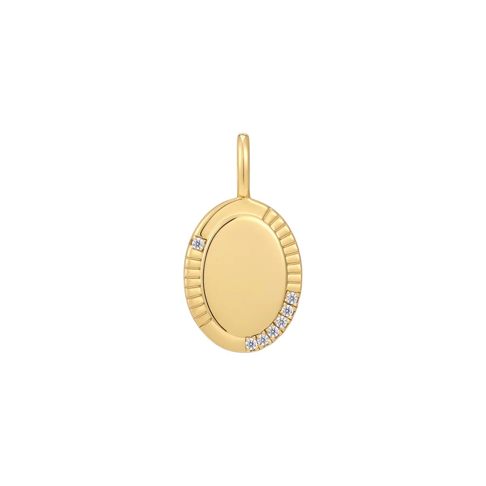 Gold Oval Necklace Charm