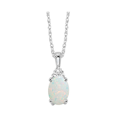 10KT White Gold Birthstone Pendant