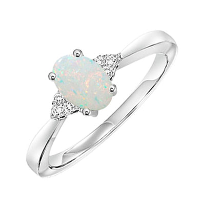 10KT White Gold Birthstone Ring